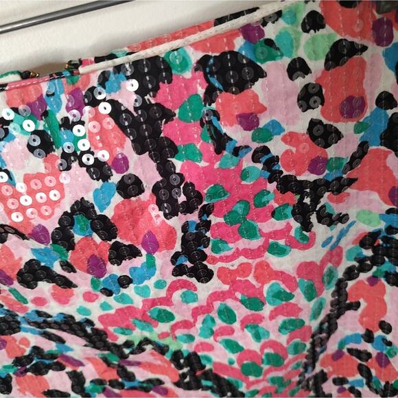 Lilly Pulitzer Tate Cameo Sweet Nothings Sequin Floral Mini Skirt Size 6 - Picture 4 of 7